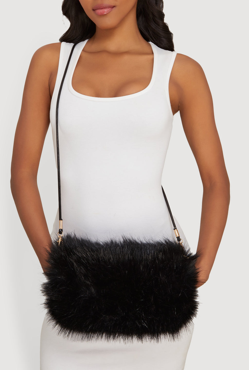 Faux Fur Convertible Muffler Clutch Bag