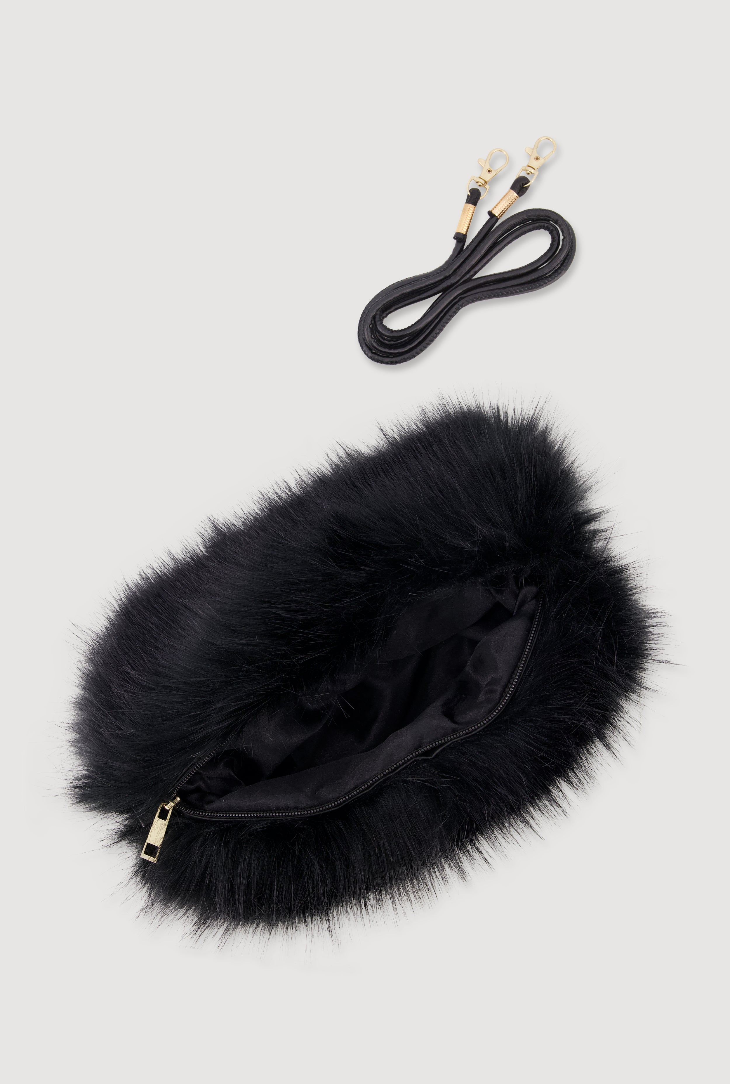 Faux Fur Convertible Muffler Clutch Bag