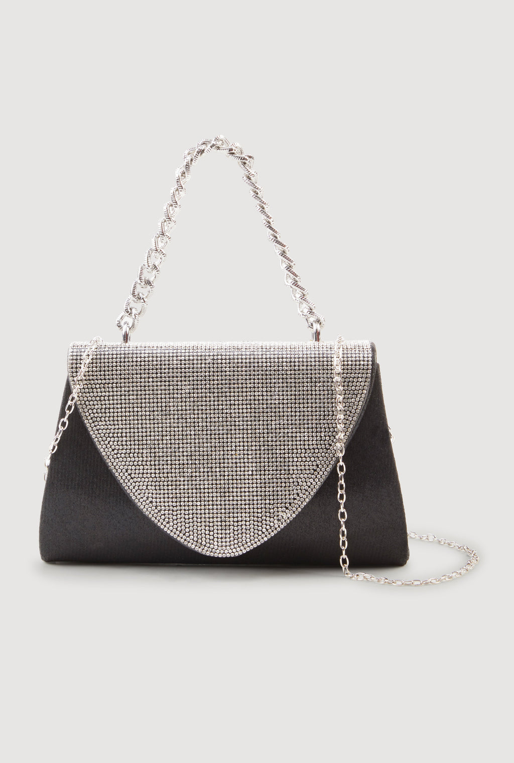 Rhinestone Flap Convertible Crossbody Handbag