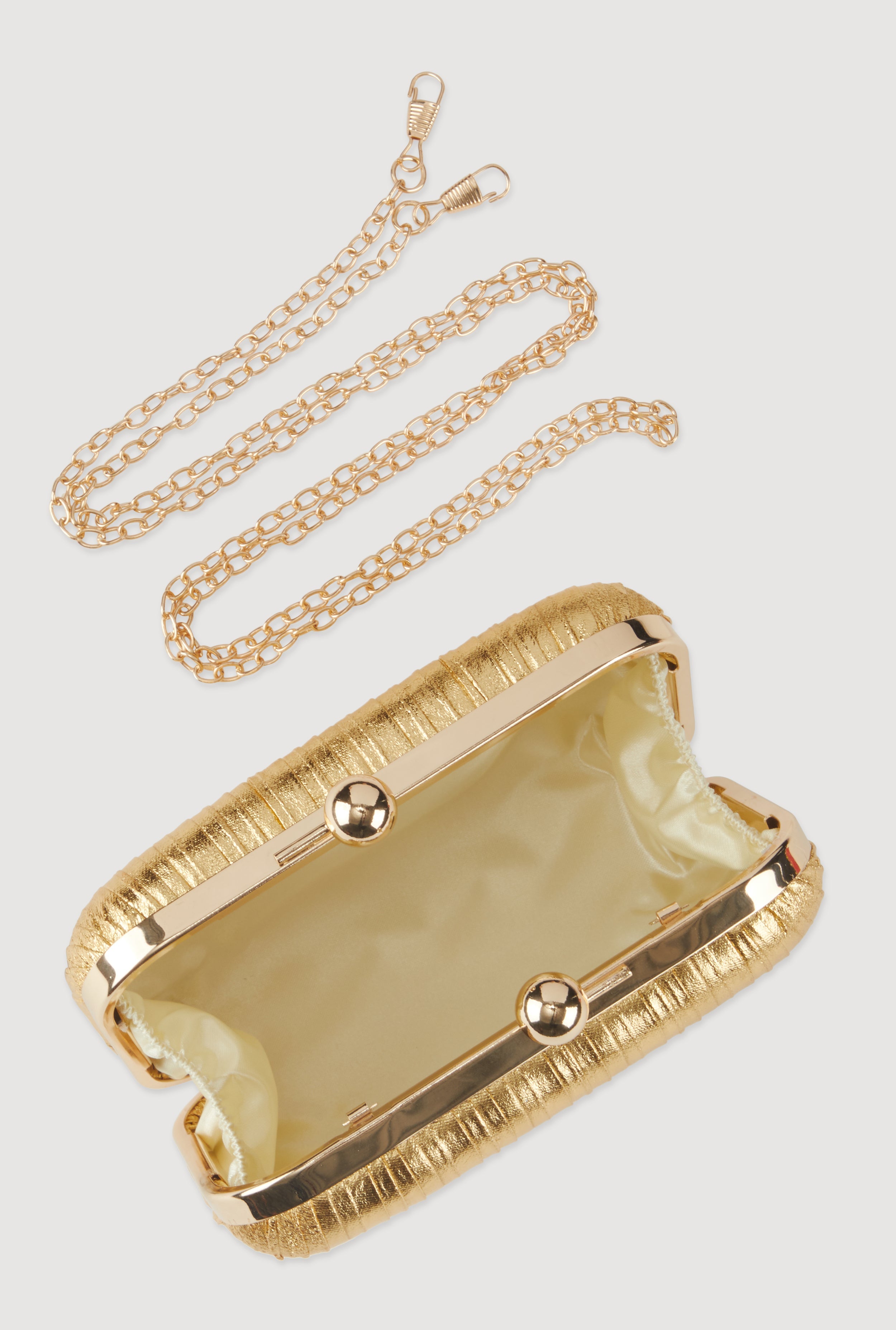 Kisslock Clutch with Removable Chain Strap