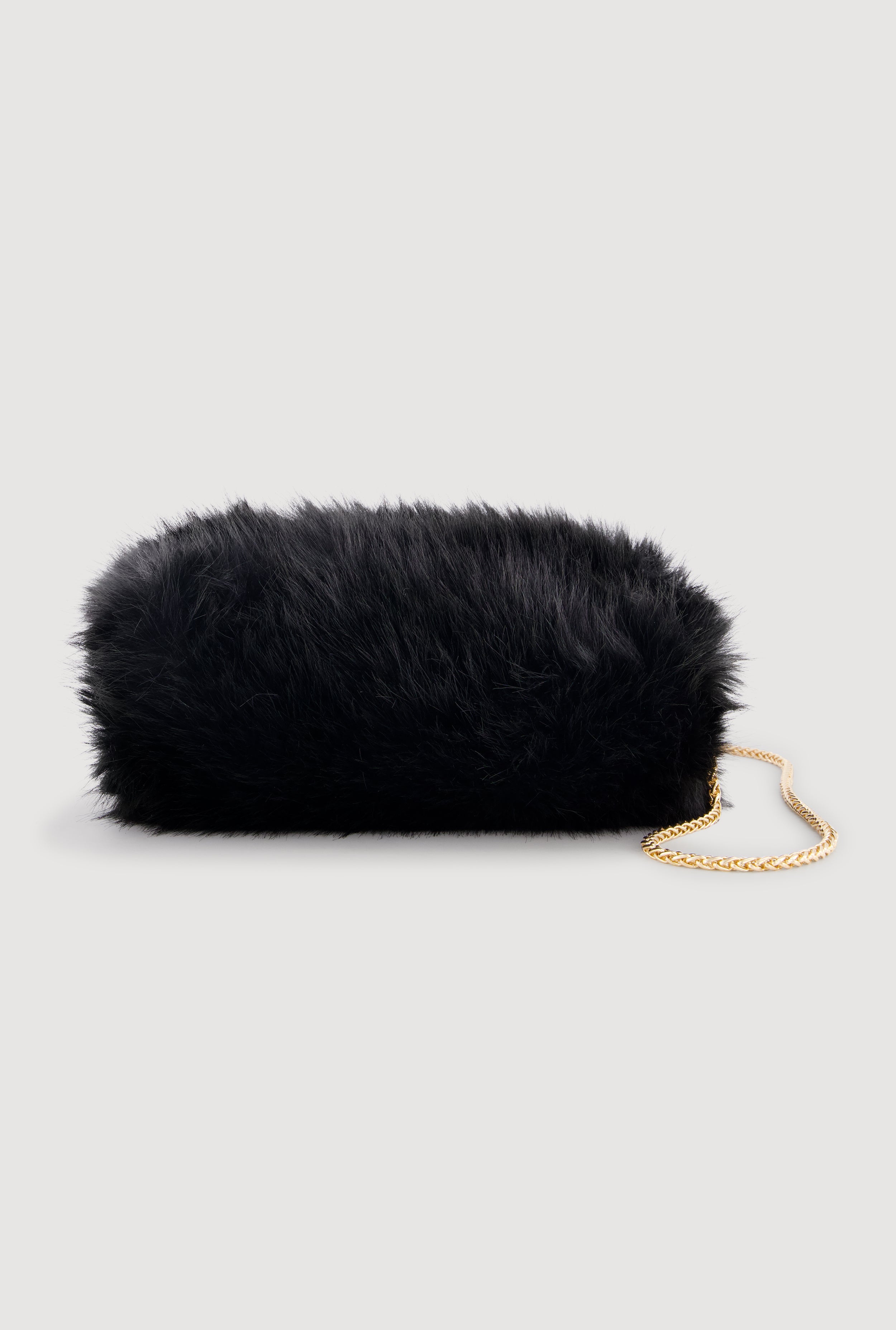 Faux Fur Hand Muff Convertible Clutch Bag
