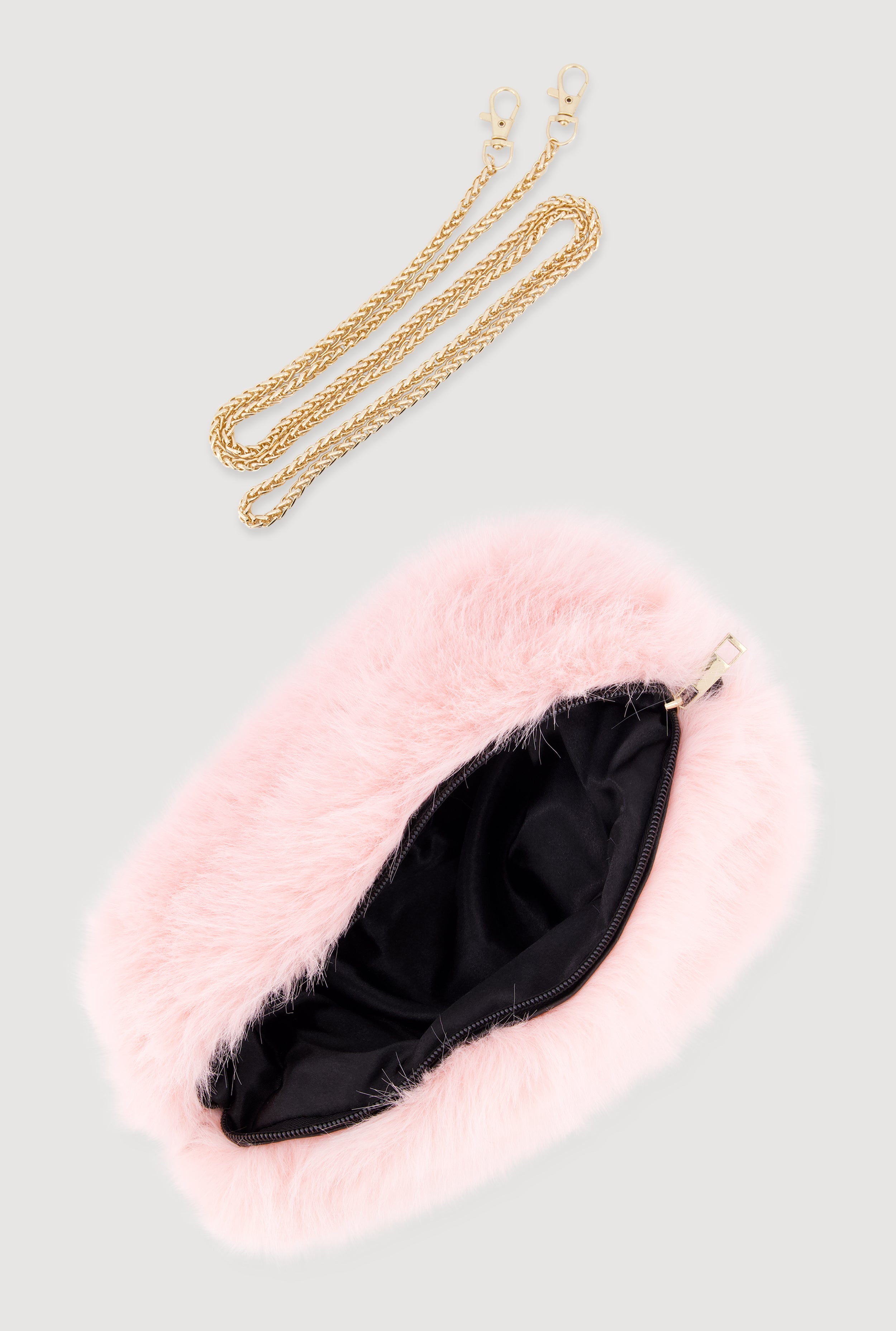 Faux Fur Hand Muff Convertible Clutch Bag