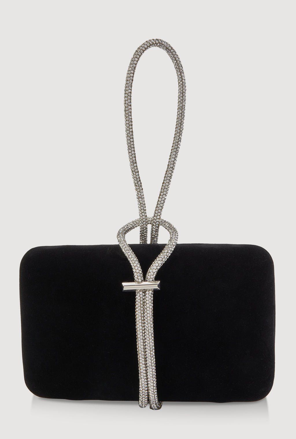 Encrusted Rhinestone Loop Strap Convertible Clutch