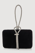 Encrusted Rhinestone Loop Strap Convertible Clutch