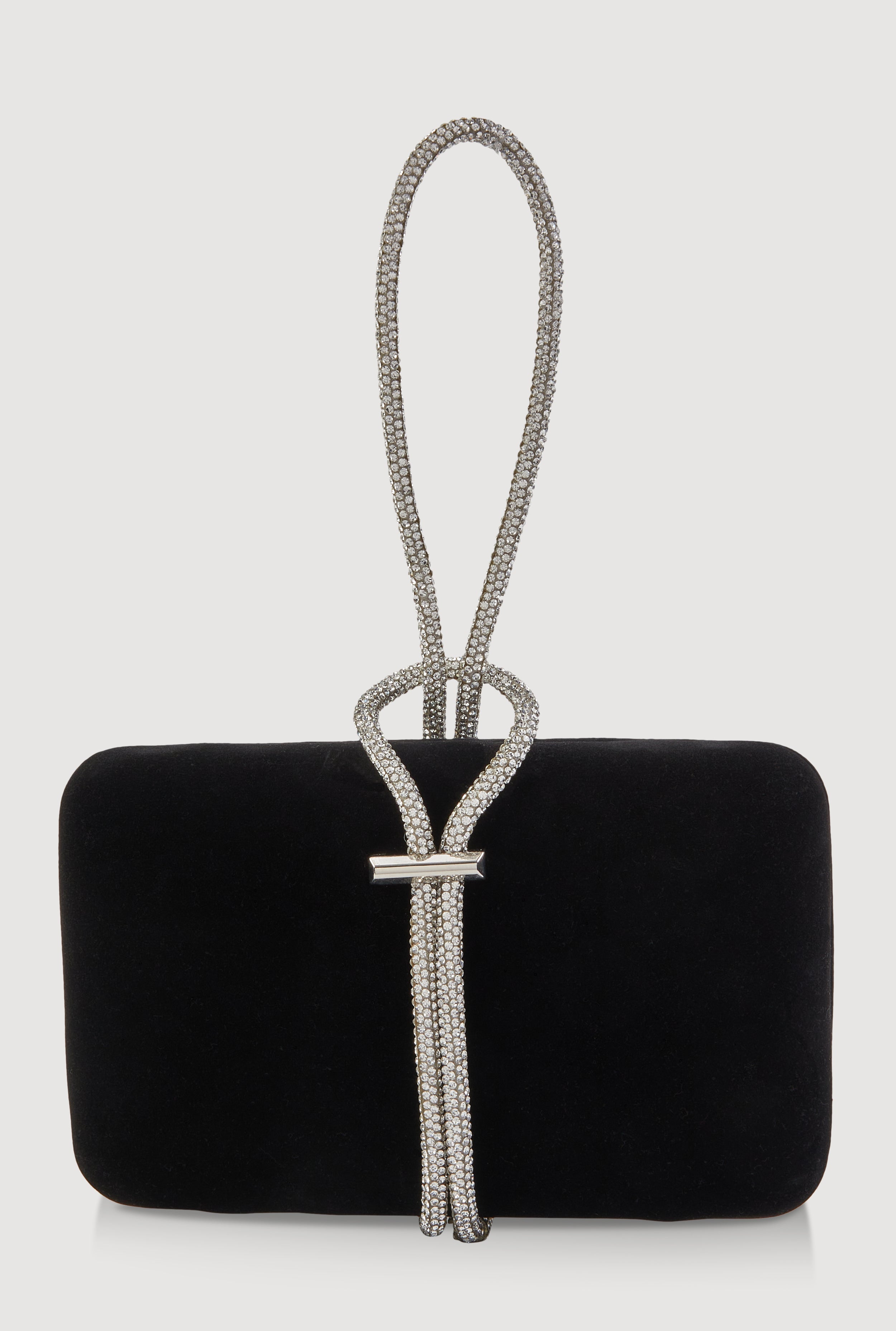 Encrusted Rhinestone Loop Strap Convertible Clutch