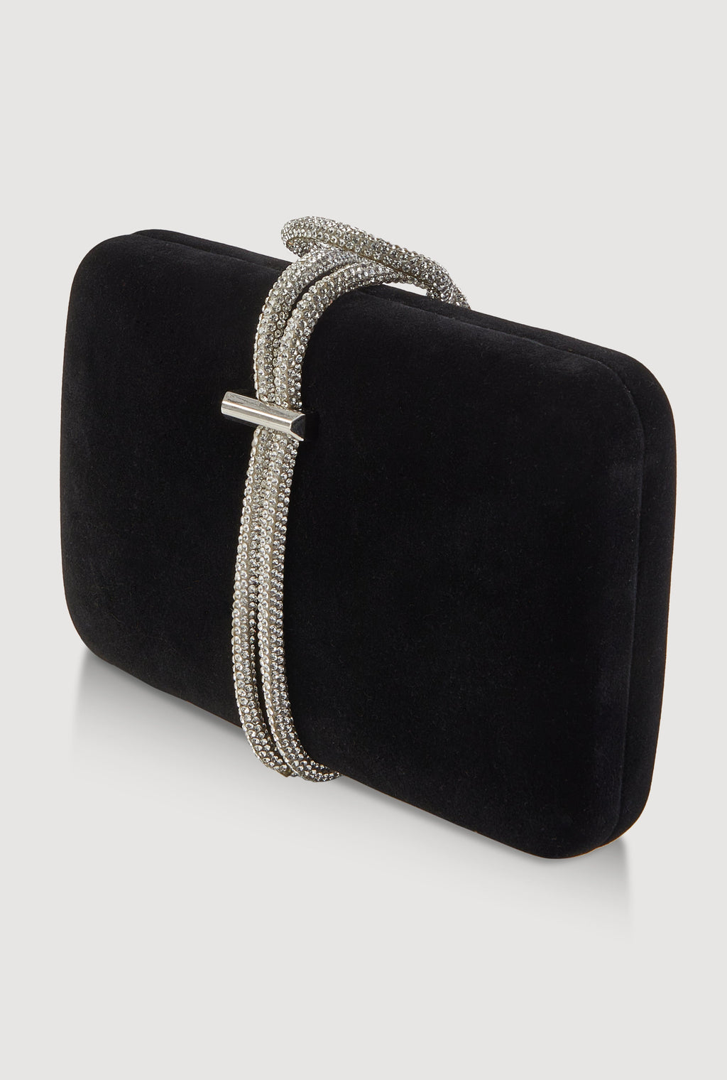 Encrusted Rhinestone Loop Strap Convertible Clutch