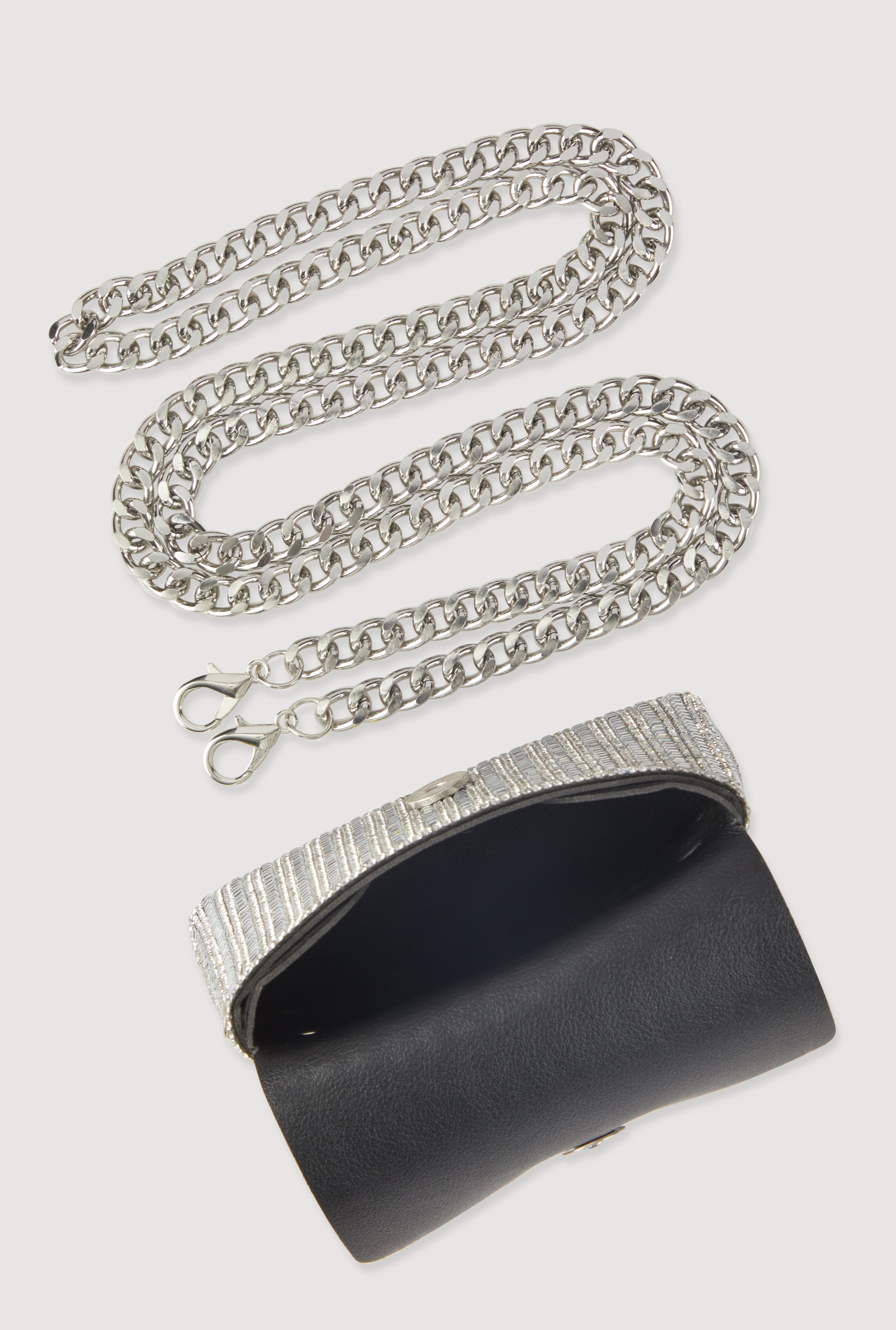Mini Rhinestone Envelope Clutch with Removable Strap