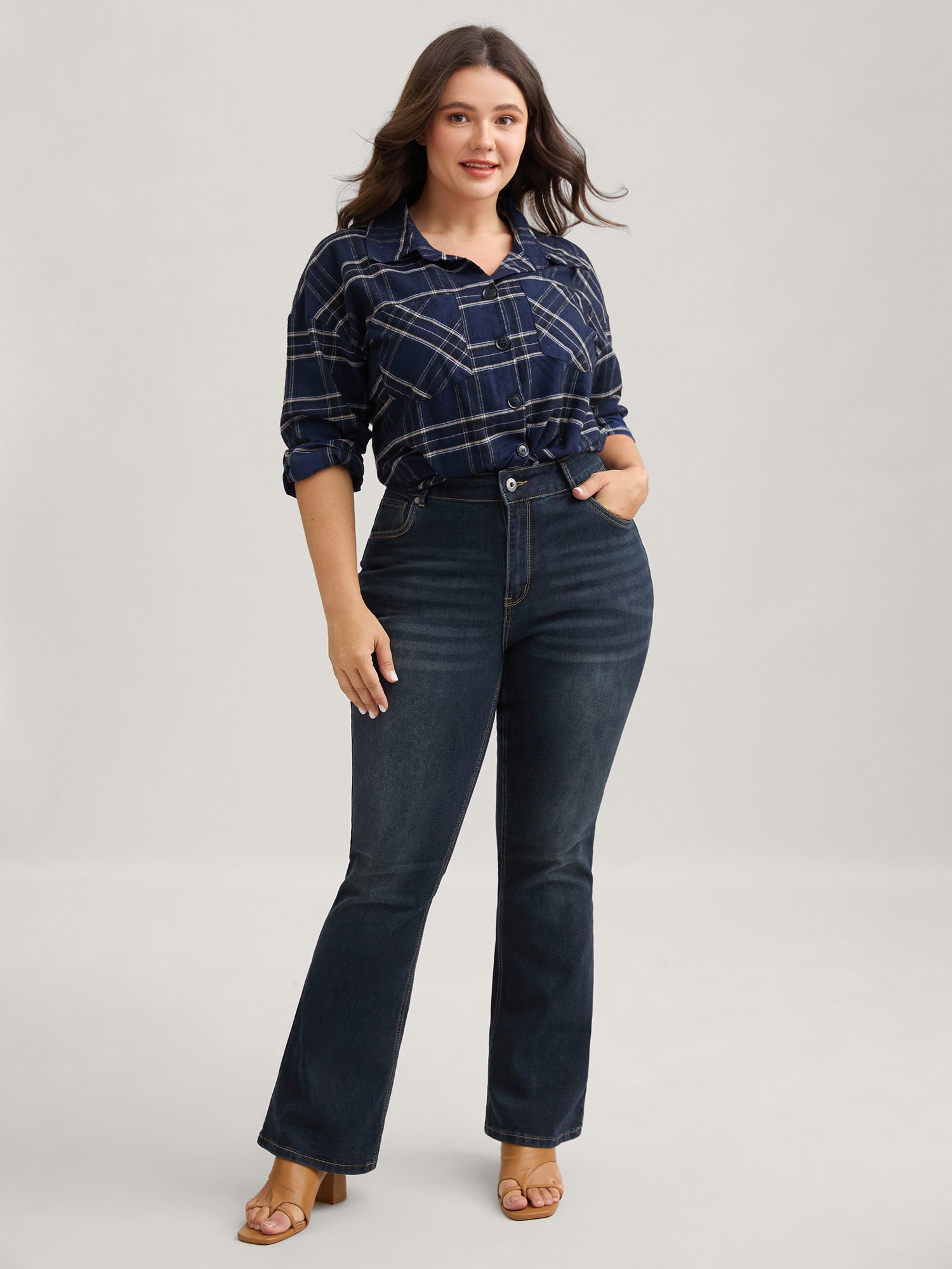 Thigh-Friendly Stretchy Flared Jeans