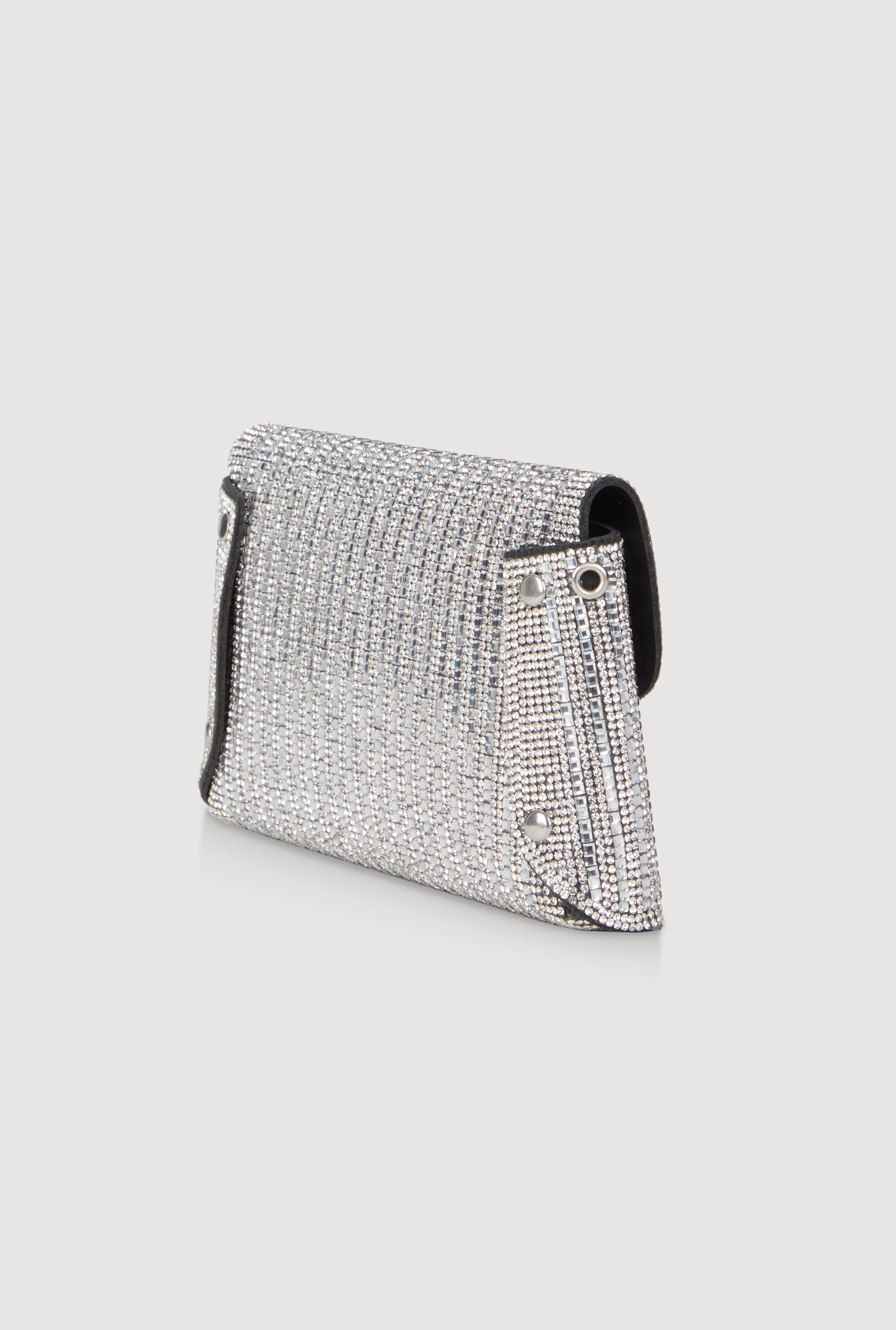 Rhinestone Envelope Clutch Bag with Removable Chain Strap