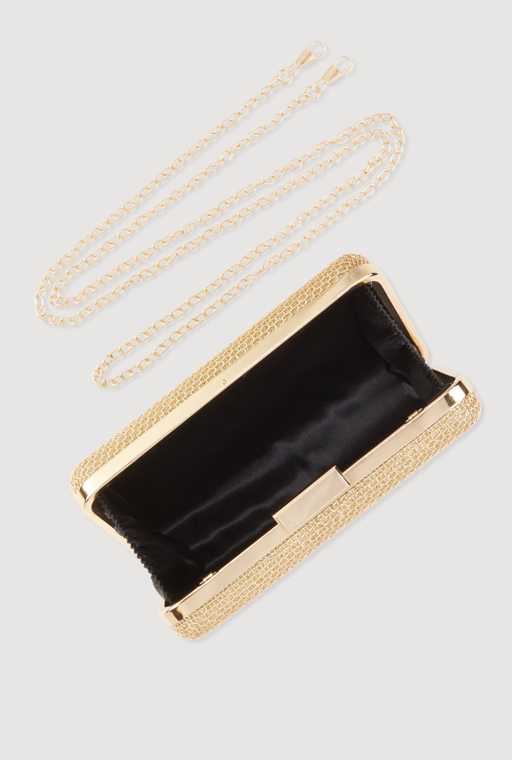 Stylish Metallic Mesh Crossbody Bag with Removable Strap