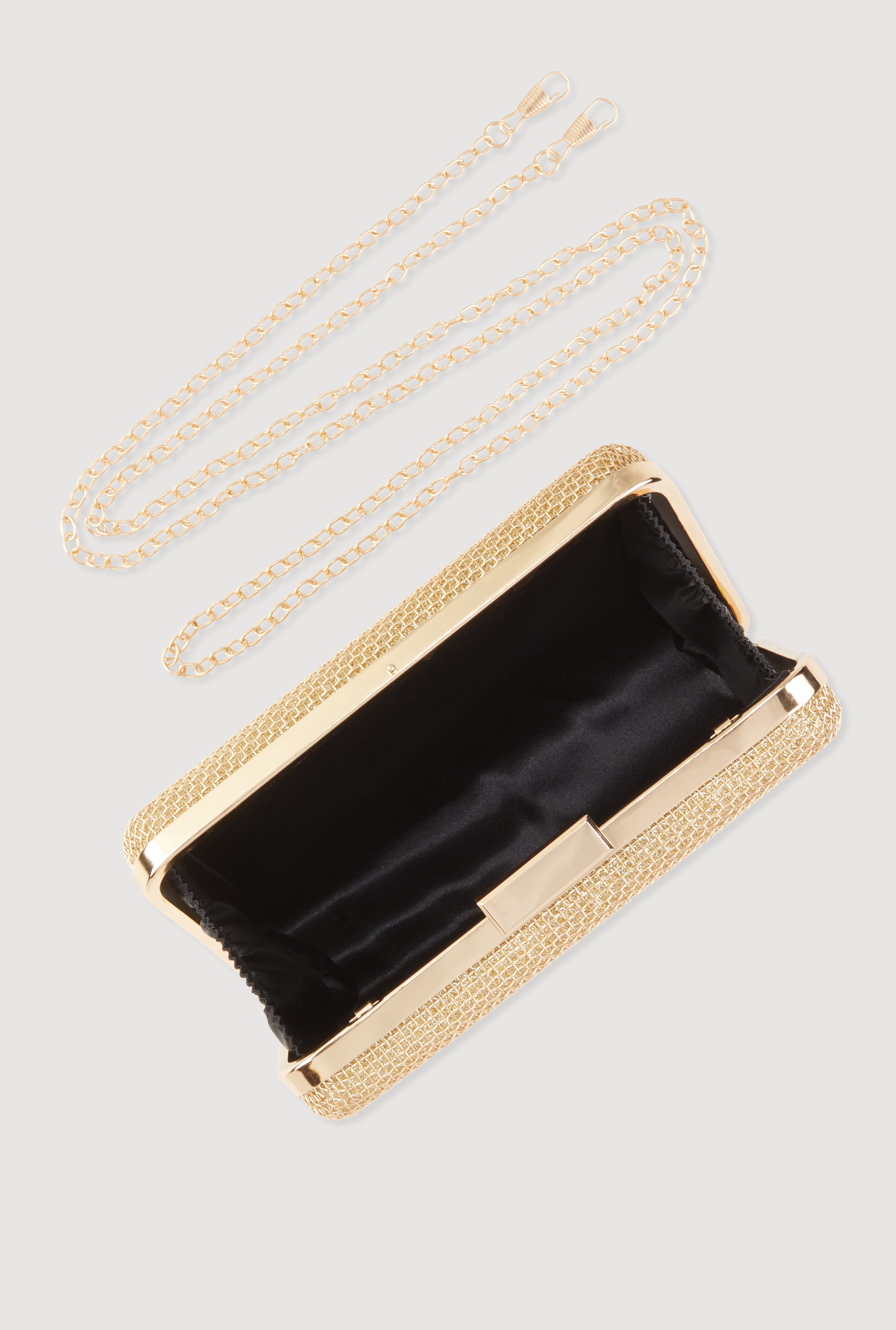 Stylish Metallic Mesh Crossbody Bag with Removable Strap